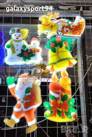 Лед коледни фигурки за декорация  външно дядо коледа елен камбана