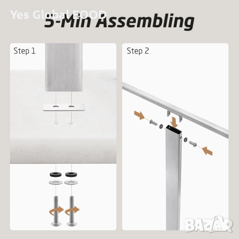 KES стойка за кърпи 2 нива с мраморна основа от неръждаема стомана, снимка 5 - Други - 52288283