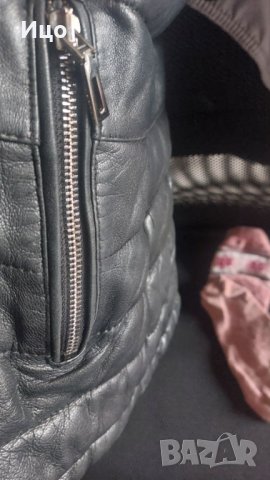 Кожено яке, ватирано и вталено, снимка 7 - Якета - 43757949