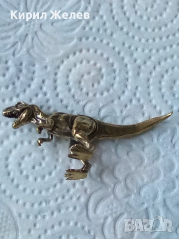 Малка бронзова фигура на тиранозавър 52524, снимка 2 - Антикварни и старинни предмети - 52730240