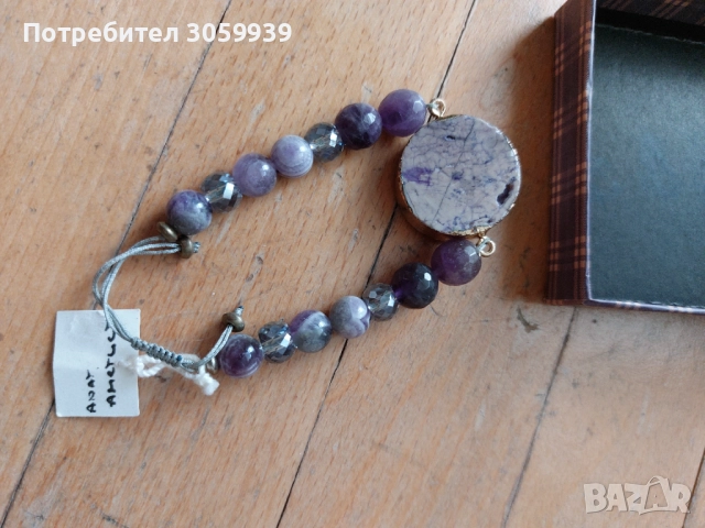 Гривна аметист с ахат, снимка 4 - Гривни - 52342366