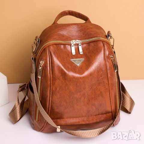 Дамска чанта-раница Brown 1118, снимка 2 - Раници - 43055053