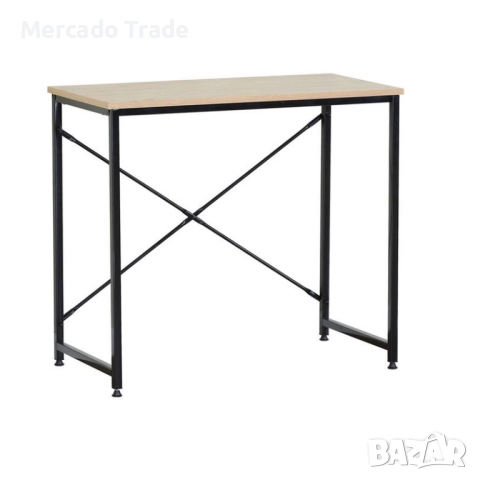 Ученическо бюро Mercado Trade, Метално, Дървен плот, Кафяв, снимка 2 - Бюра - 51619750