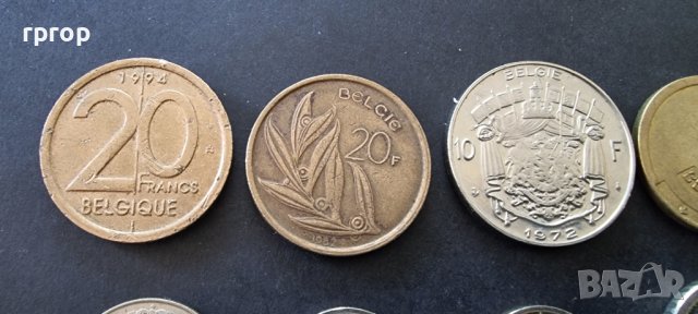 Белгия. Белгийски франк. 20, 10, 5, 1... 10 бройки., снимка 2 - Нумизматика и бонистика - 36837025