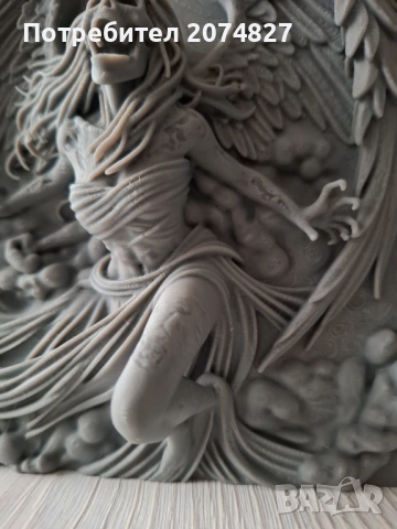 Angel of the Abyss  – 3D релефна скулптура, снимка 6 - Декорация за дома - 53451802