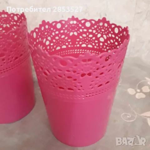 Комплект Розови Кашпи, снимка 2 - Вази - 47484575