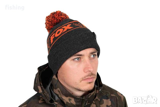 Шапка Fox Collection Bobble - Black & Orange, снимка 2 - Екипировка - 43808132