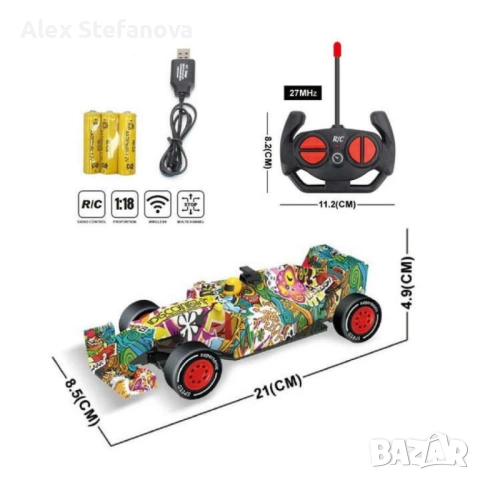 Състезателна Кола 1:18 с дистанционно управление – Уличен стил и бързина в дланта, снимка 3 - Коли, камиони, мотори, писти - 52837337