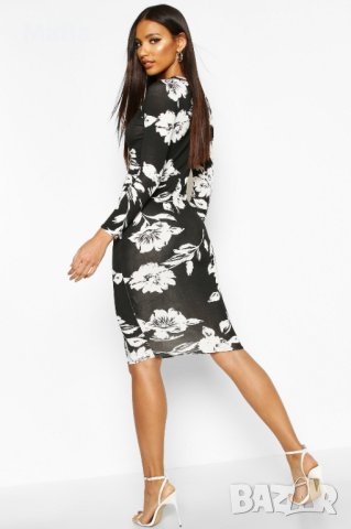 Английска РОКЛЯ, размер L, трико - вискоза и еластан, снимка 3 - Рокли - 43365516