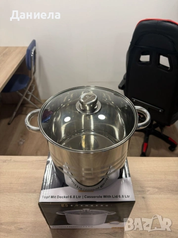 Тенджера Edenberg от неръждаема стомана и многослойно дъно за бързо и равномерно готвене, снимка 17 - Съдове за готвене - 53416538