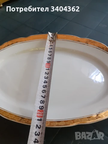 Български порцелан Китка Нови Пазар плато позлата, снимка 7 - Антикварни и старинни предмети - 51054783