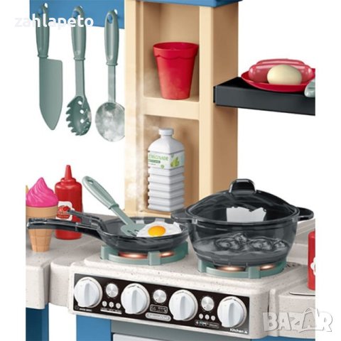 Голяма синя кухня с пара и 2 хладилника, снимка 8 - Играчки за стая - 43297968