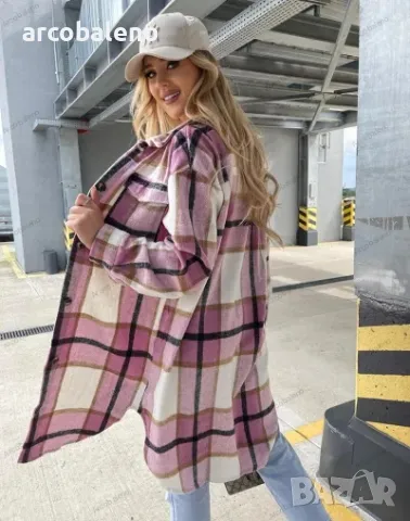 Дамско преходно едноредно карирано сако с дълъг ръкав, 3цвята , снимка 6 - Сака - 48684897