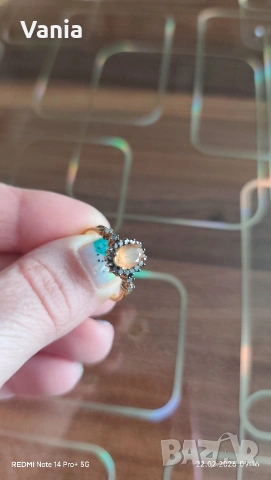 Сребърен пръстен с диаманти, снимка 5 - Пръстени - 53576491