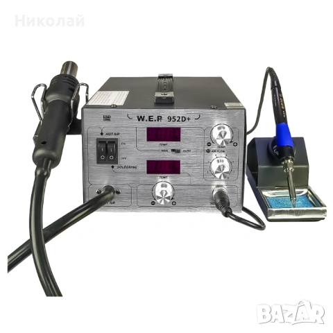Станция за запояване WEP 952D+ компресор, горещ въздух, поялник.