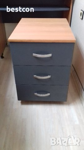 Бюро контейнер - 3 чекмеджета, черни