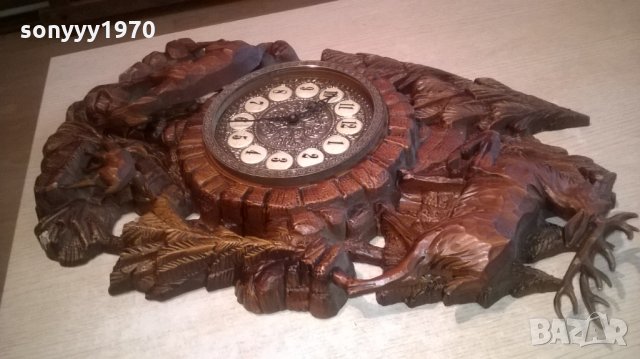 MOD.DEP. MADE IN ITALY-РЕТРО ЧАСОВНИК С ЕЛЕН И СЪРНИ-60Х40СМ, снимка 13 - Колекции - 27558762