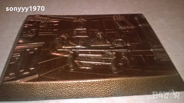 картина-мед/месинг-на масата-внос франция-26х19см, снимка 6 - Колекции - 26944534