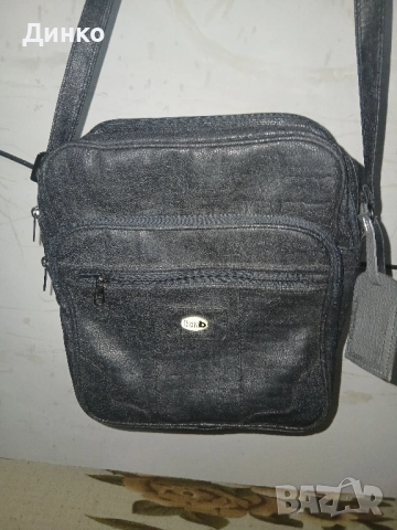 Мъжка кожена чанта през рамо голяма, снимка 1