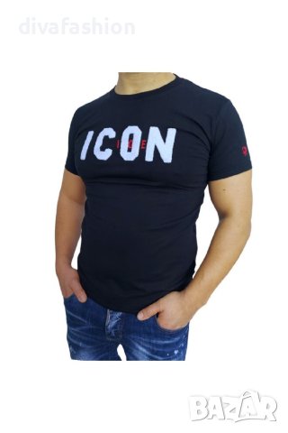 🛑Мъжка тениска ICON с бял надпис 🛑L XL XXL , снимка 2 - Тениски - 36985207