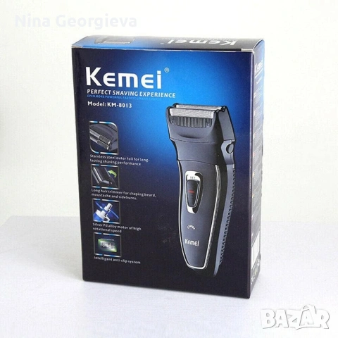 Тример за мъже Kemei KM-8013 с миеща се глава, Черен, снимка 7 - Тримери - 53284424