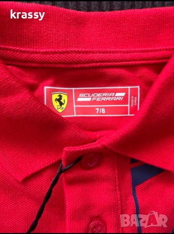 НОВА детска тениска с якичка Ferrari (размер 7-8 години), снимка 3 - Детски тениски и потници - 43438991