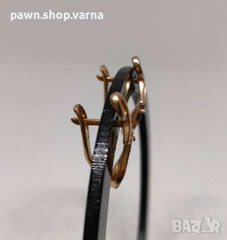 Елегантни златни обеци 585 с фианити – 5,30 г, снимка 5 - Обеци - 51408325