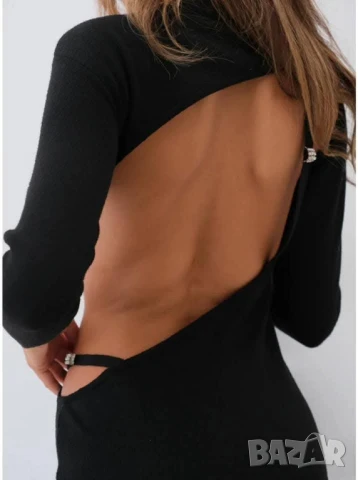 рокля с гол гръб от фино плетиво , снимка 4 - Рокли - 50877697