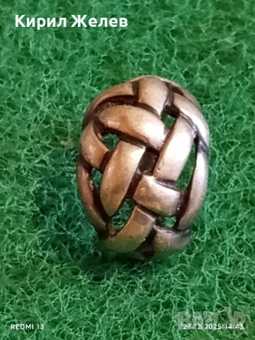 Пръстен стерлингово сребро с дизайн плетена кошнича ретро Арт бижу 20533, снимка 4 - Пръстени - 52884350