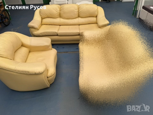 1709 холов разтегателен диван 3ка 210 см + фотьойл 100см   / холна гарнитура / кожени дивани -цена 2