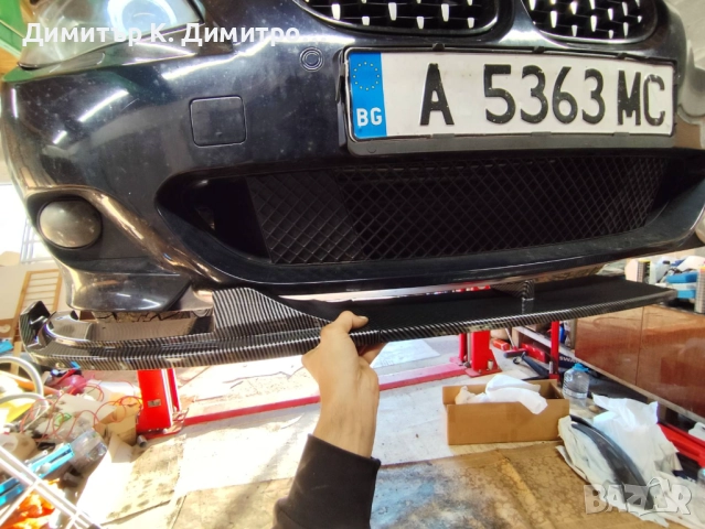 Лип сплитер за предна М5 броня на BMW E60, снимка 2 - Части - 52610817