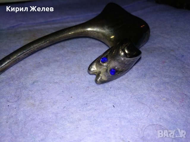 СИМПАТИЧНО МЕТАЛНО ПОСРЕБРЕНО КУЧЕНЦЕ ДЕКОРАТИВНА ФИГУРКА с КРИСТАЛЧЕТА за ОЧИ 38417, снимка 18 - Колекции - 43738934