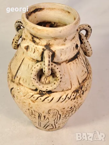 египетска керамична ваза  21/5, снимка 2 - Вази - 49216926