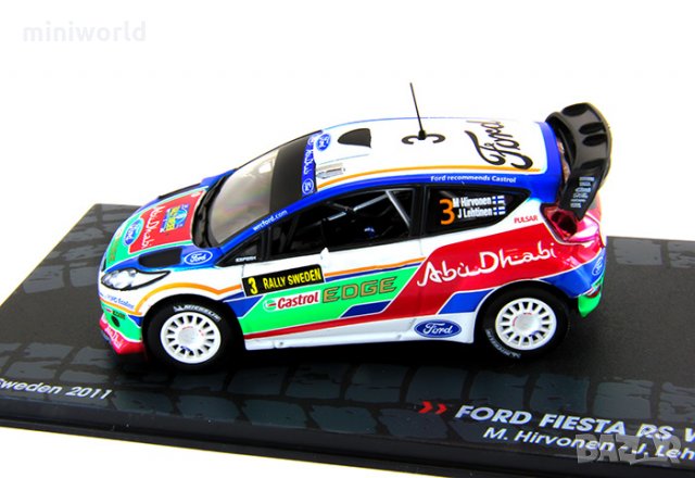 Ford Fiesta RS WRC M.Hirvonen J.Lehtinen Rally Sweden 2011 - мащаб 1:43 на IXO/Altaya, снимка 2 - Колекции - 28425322