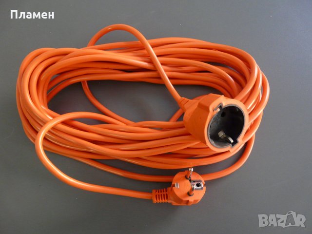 Удължителен кабел, разклонител, за тримери, косачки за трева, верижни триони и други 20 м. Оранжев !