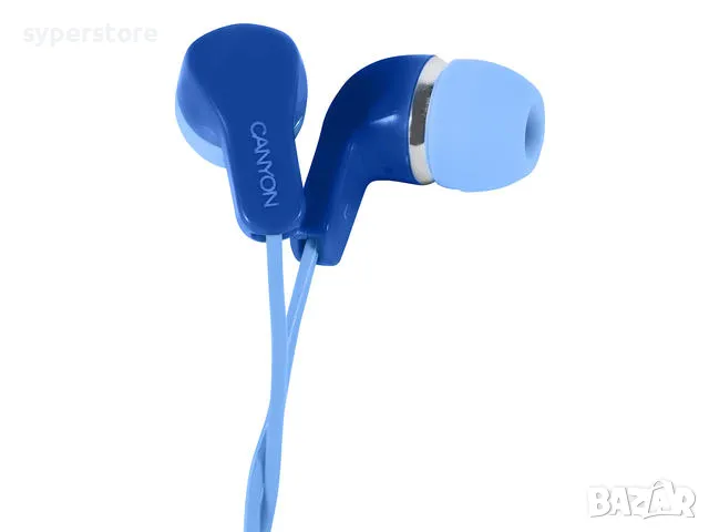 Слушалки с микрофон CANYON CNE-CEPM01BL , сини, слушалки тип "тапи", за уши, In-Ear,  Stereo Earphon, снимка 2 - Слушалки и портативни колонки - 49632186