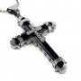 Jesus Crystal Cross / Кръстче с камъни - Black / Silver, снимка 2