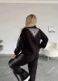 ватиран дамски екип в черно и бежово, снимка 6
