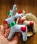 Коледна декорация / Коледни играчки за елха от филц ръчна изработка елен, снимка 2
