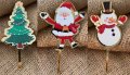 Коледен топер елха снежен човек дядо коледа пластмасов топер украса декор , снимка 1 - Други - 43518759