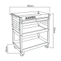 Инструментална количка HAWEK с 3 рафта и 1 чекмедже, HW-1191, снимка 5