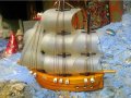 Стар български сувенир платноходен кораб - Бургас