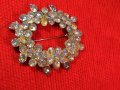 СРЕБРИСТА АРТ БРОШКА с МНОГО БОХЕМСКИ КРИСТАЛИ 14367, снимка 8