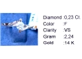 Златен дамски пръстен с диамант 0,23Ct. чистота:VS размер:54 модел:34030-1, снимка 4