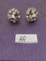 Красиви сребърни обеци С камъни Буква АА, снимка 1 - Обеци - 43923359