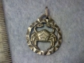 Фин Старинен СРЕБЪРЕН МЕДАЛЬОН ЗОДИЯ РАК СРЕБРО 835, снимка 3