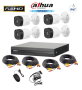 DAHUA FULL-HD Комплект видеонаблюдение с 4 камери, пентабриден DVR, кабели, захранване, снимка 1 - HD камери - 44920424
