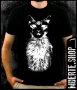 Черна тениска с щампа SATANIC CAT, снимка 1 - Тениски - 43151976