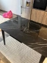 Трапезна стъклена маса четна, мрамор, снимка 2
