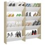 Стенни шкафове за обувки 4 бр бяло и дъб сонома 60x18x60 см ПДЧ, снимка 4